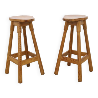 2x Bar Stool in Pinewood, 1970s