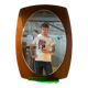 Vintage smoked glass mirror from around 1970.