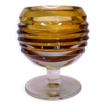 Mid-Century Modern Amber Crystal Candle Holder Atlantis Portugal