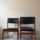 Paire de chaises scandinave, teck et cuir, 1960