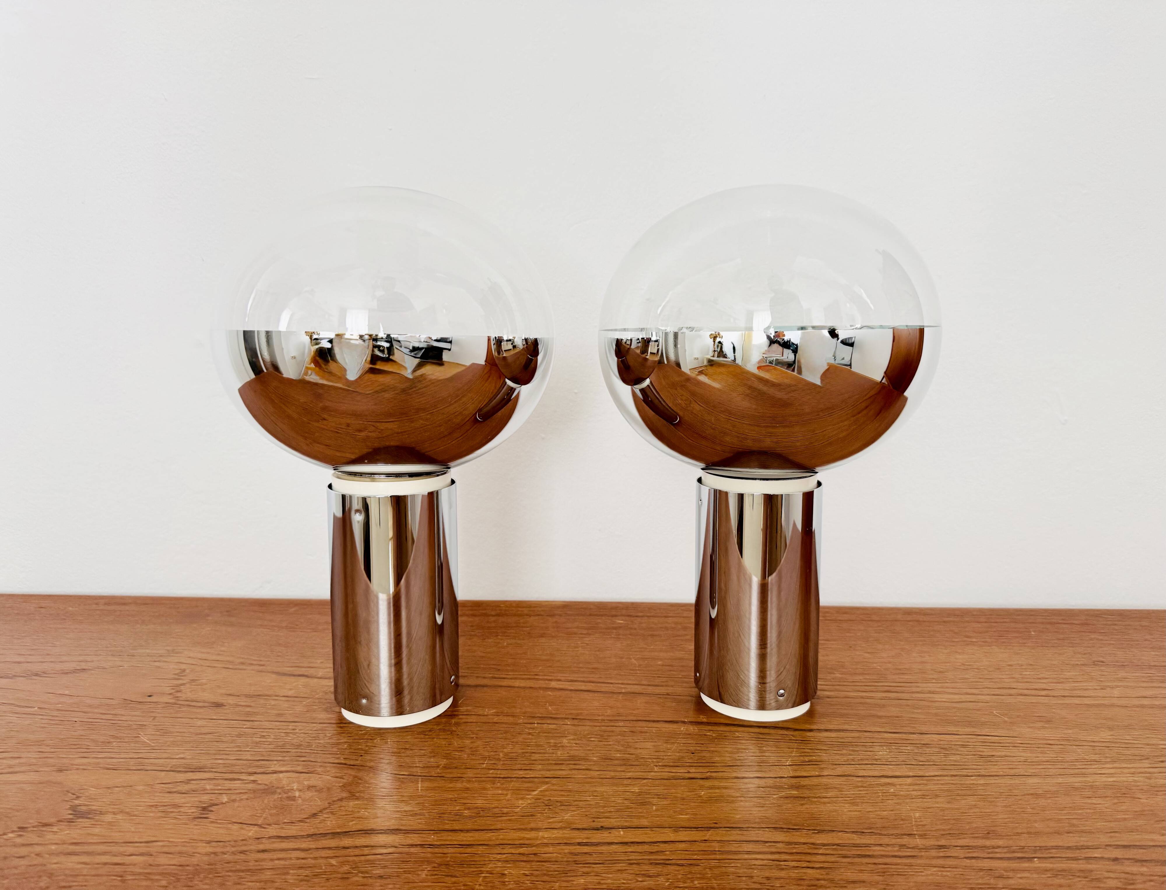 Set of 2 Large 1970s Modernist Flush Lamps by Motoko Ishii for Staff