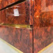 Bedside of Jean-Claude Mahey in elm magnifying glass and brass circa 1970