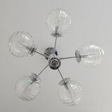 Vintage Pendant Light / Mid Century Modern Sputnik / Chrome Hanging Lamp