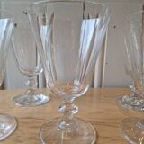 Set of 10 vintage 1970s crystal water or wine glasses