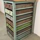 Commode industrielle en fer vert, années 1950