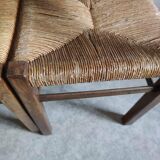 4 straw and wood chairs