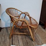 Vintage rattan armchair