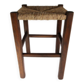 Wooden stool and straw