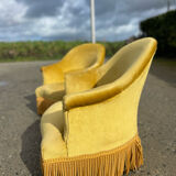 Pair of yellow toad armchairs