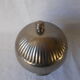 Metal and blue glass sugar bowl