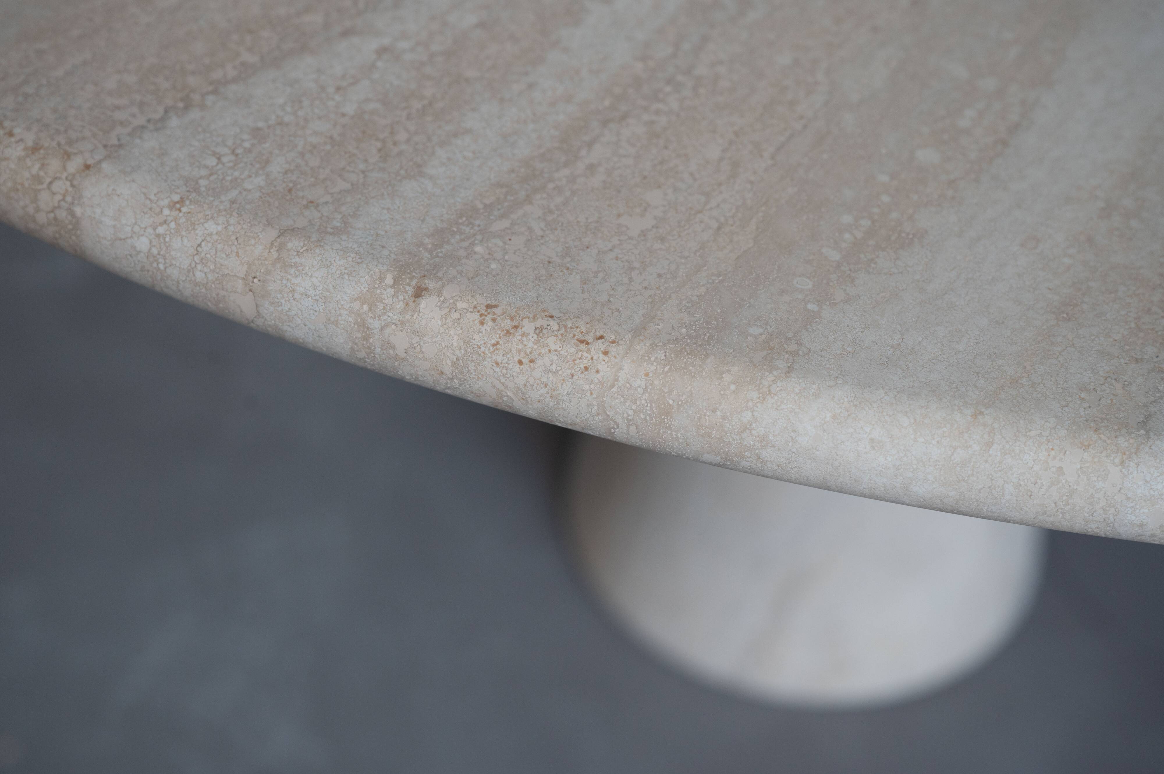 Angelo Mangiarotti M1 dining table Travertine marble 130cm
