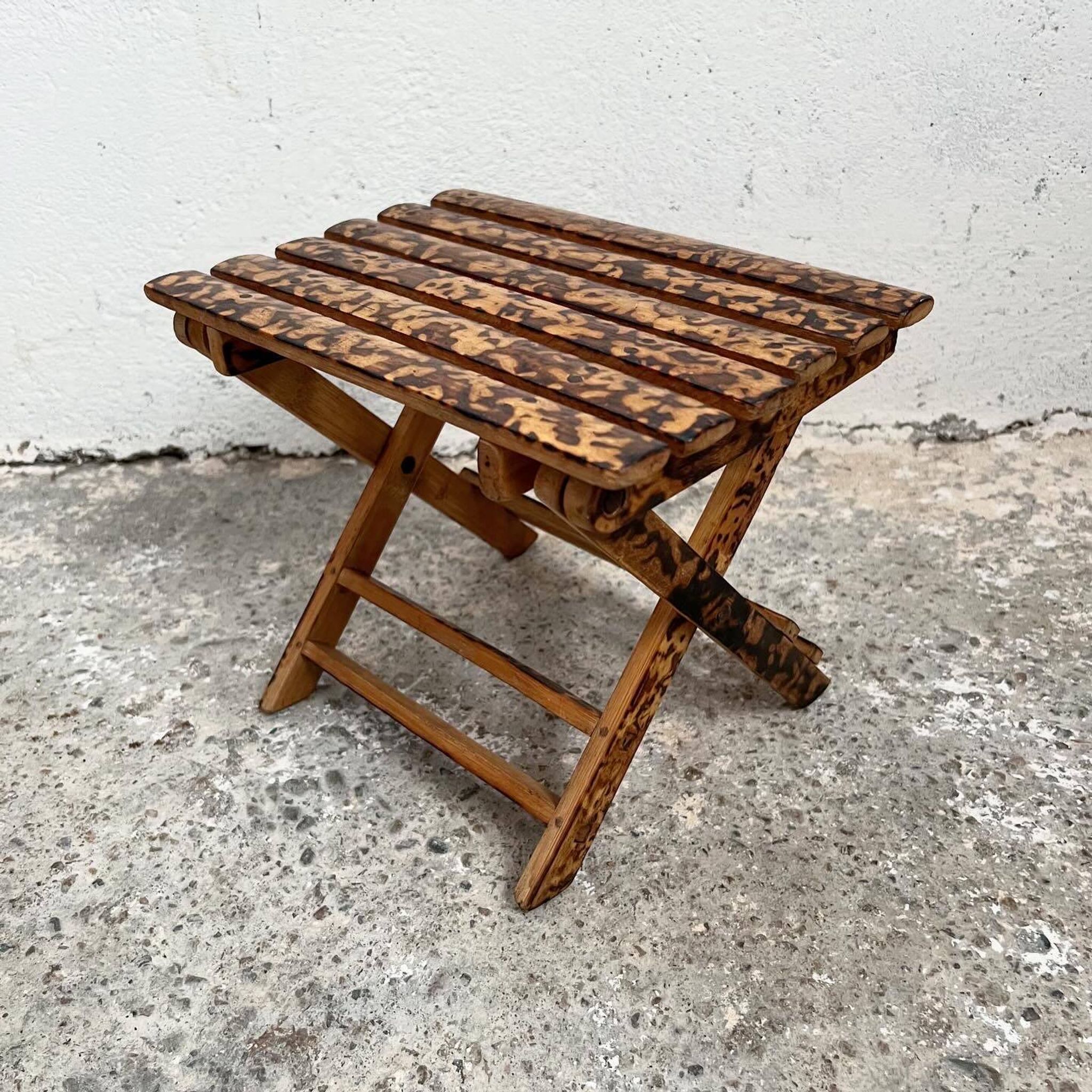 Small folding stool in exotic wood