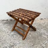 Small folding stool in exotic wood