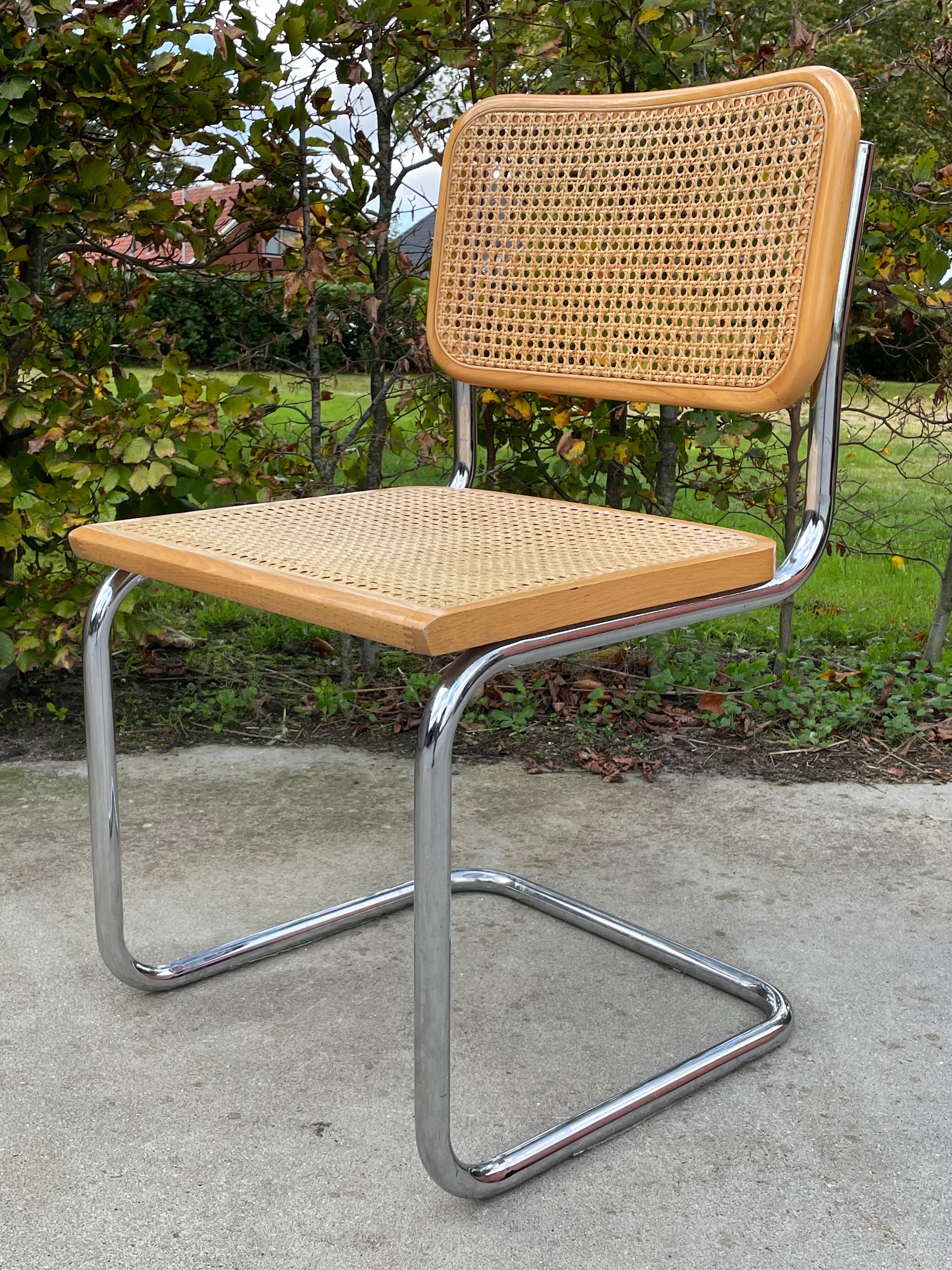 Set of 4 chairs model Cesca B32 designed by Marcel Breuer design
