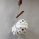 Vintage 1960s Czech Double Pendant Light with Black & White Opaline Glass