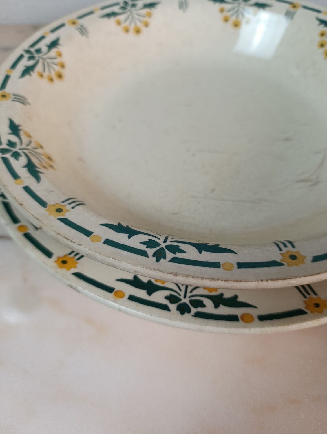 Set of 2 earthenware serving dishes from Choisy-le-Roi.