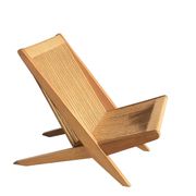 Sculptural lounge chair in oak w/ paper cord