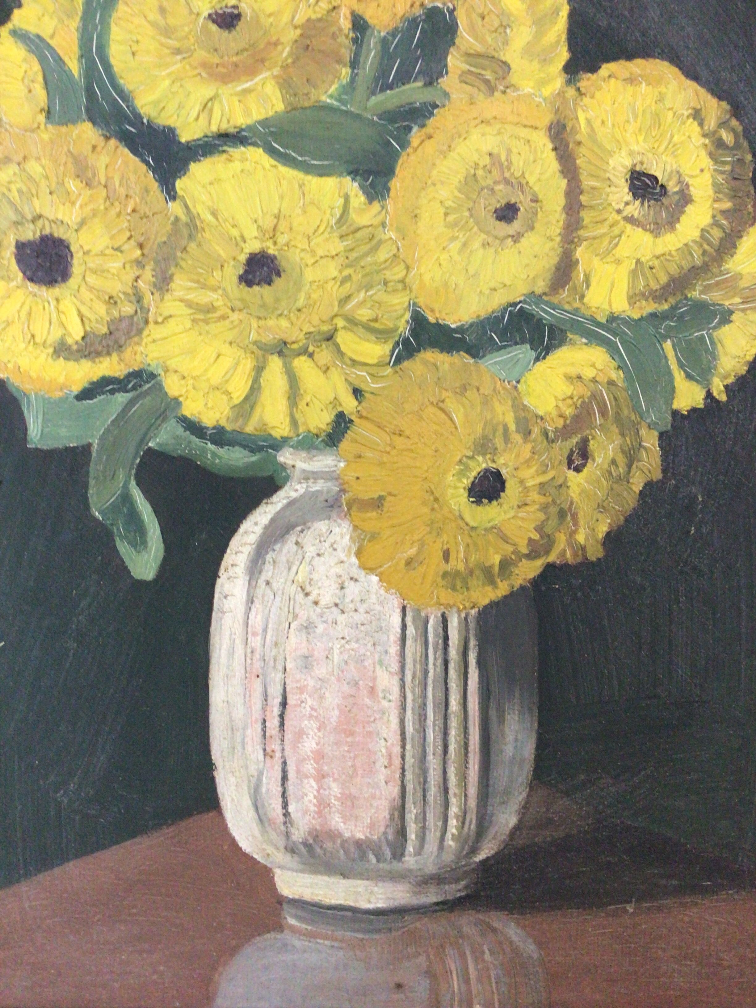 Tableau huile sur toile bouquet de fleurs