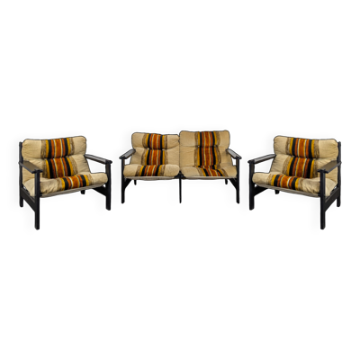Ensemble canapé et 2 fauteuils scandinave