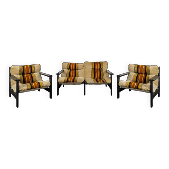 Scandinavian sofa set with 2 armchairs.