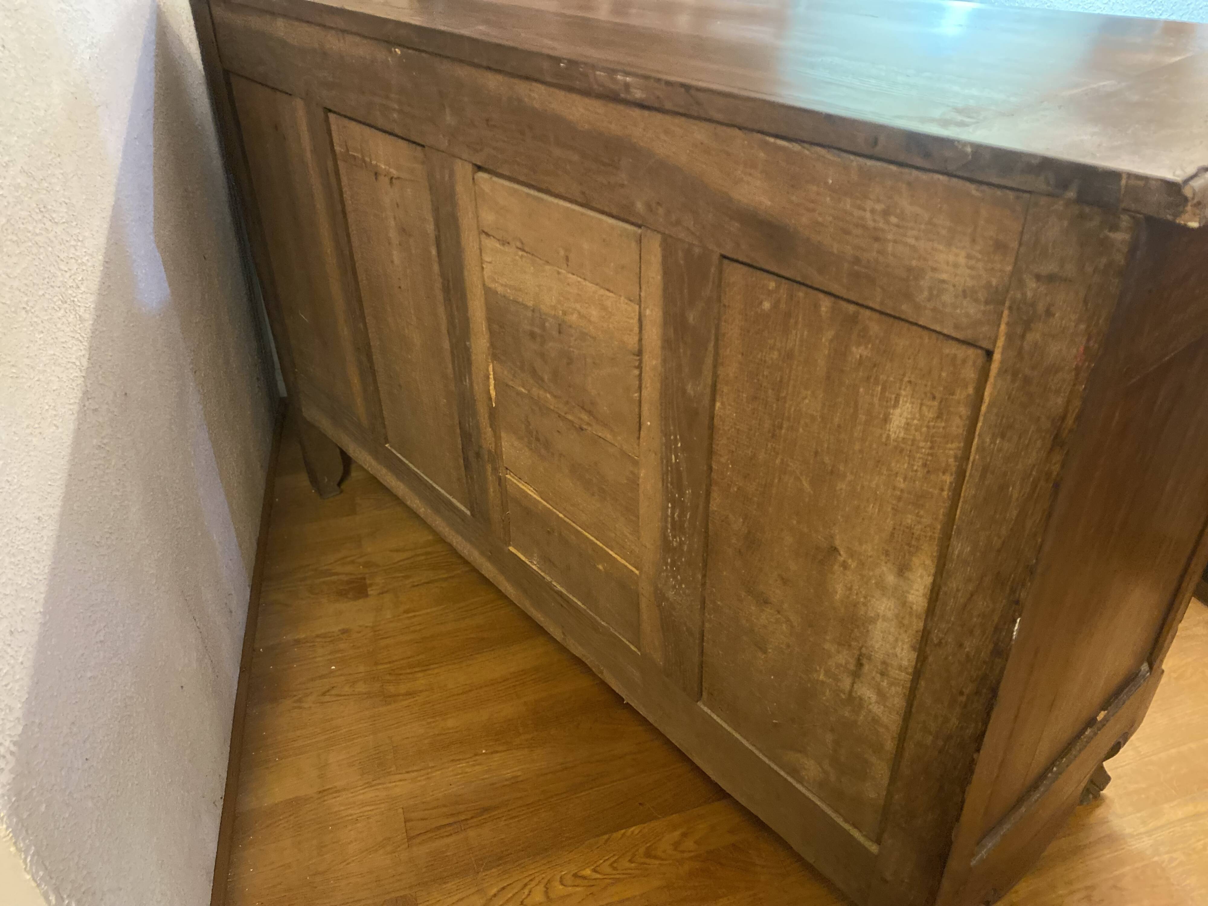 Important Louis XV style walnut sideboard.