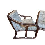 Pair of vintage rattan armchairs  
1960s–1970s