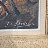 Oil on canvas, low tide, signed Le Dantec