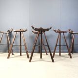 Mid century brutalist bar stools - set of 6, 1960s