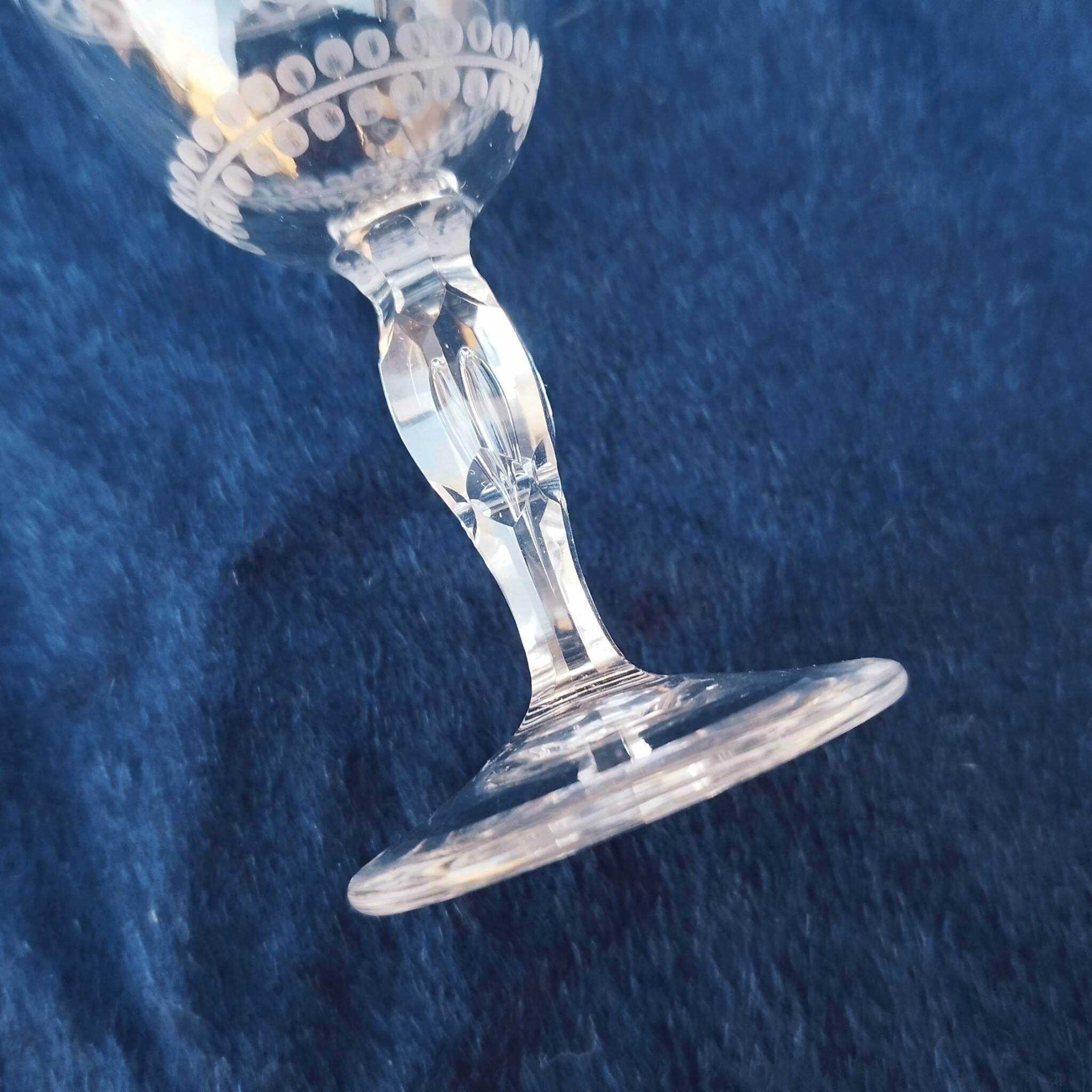 Baccarat crystal port/aperitif glasses monogram