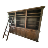 Large colonial library made of solid teak — 3.05 m with ladder and rail.