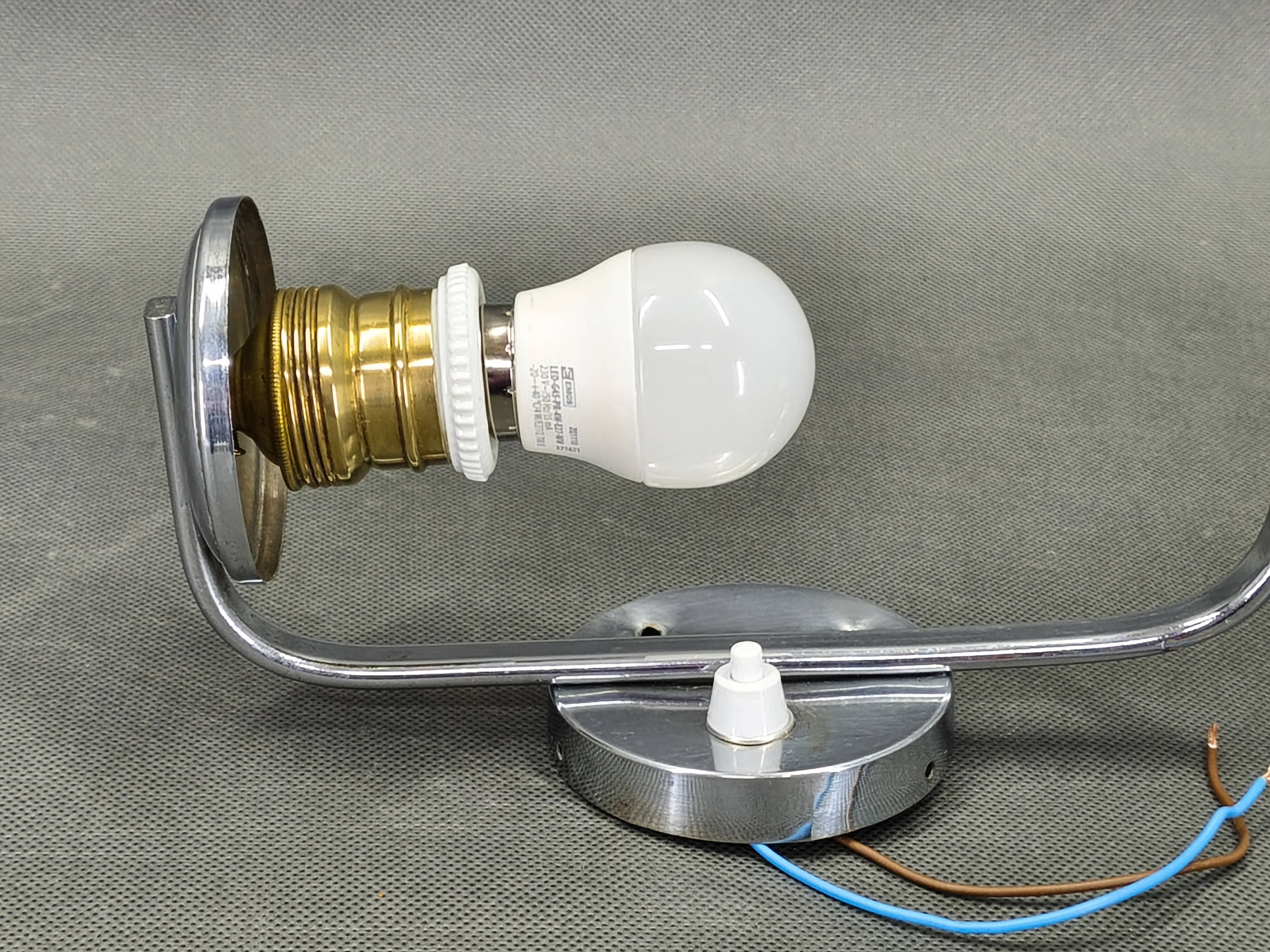 Czech Art Deco Opaline Glass Wall Light, 1930s