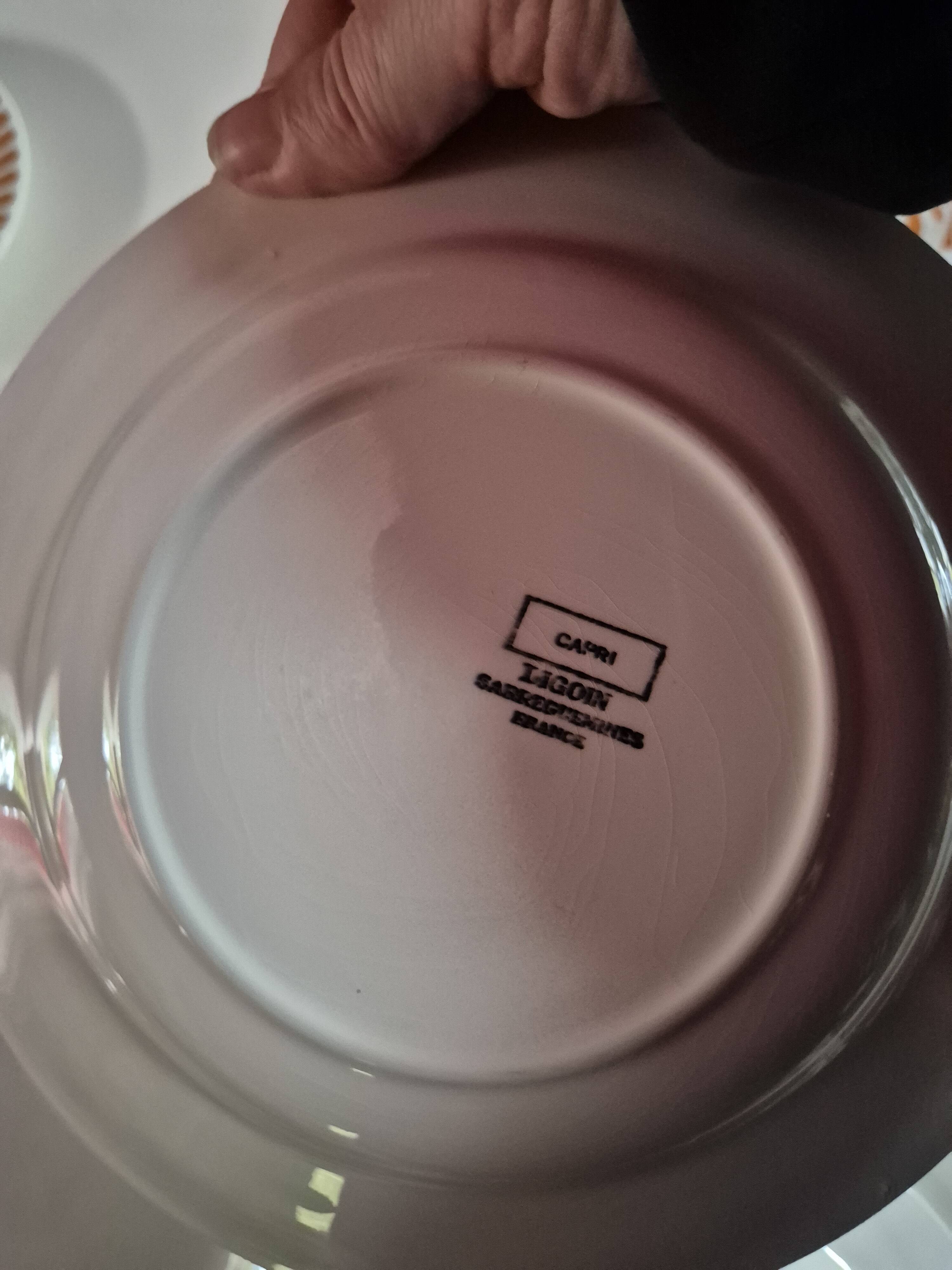 Set of 17 vintage Sarreguemines plates – Capri Ligoin model – orange