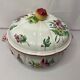 Old soup pot earthenware of the East floral decoration apple XXth