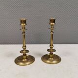 A set of slim vintage brass candlesticks, Denmark 1960-70s.