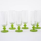 Set of six glasses, Italian design, 1970s, made in Italy