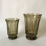 Large smoked glass vase from the 70s