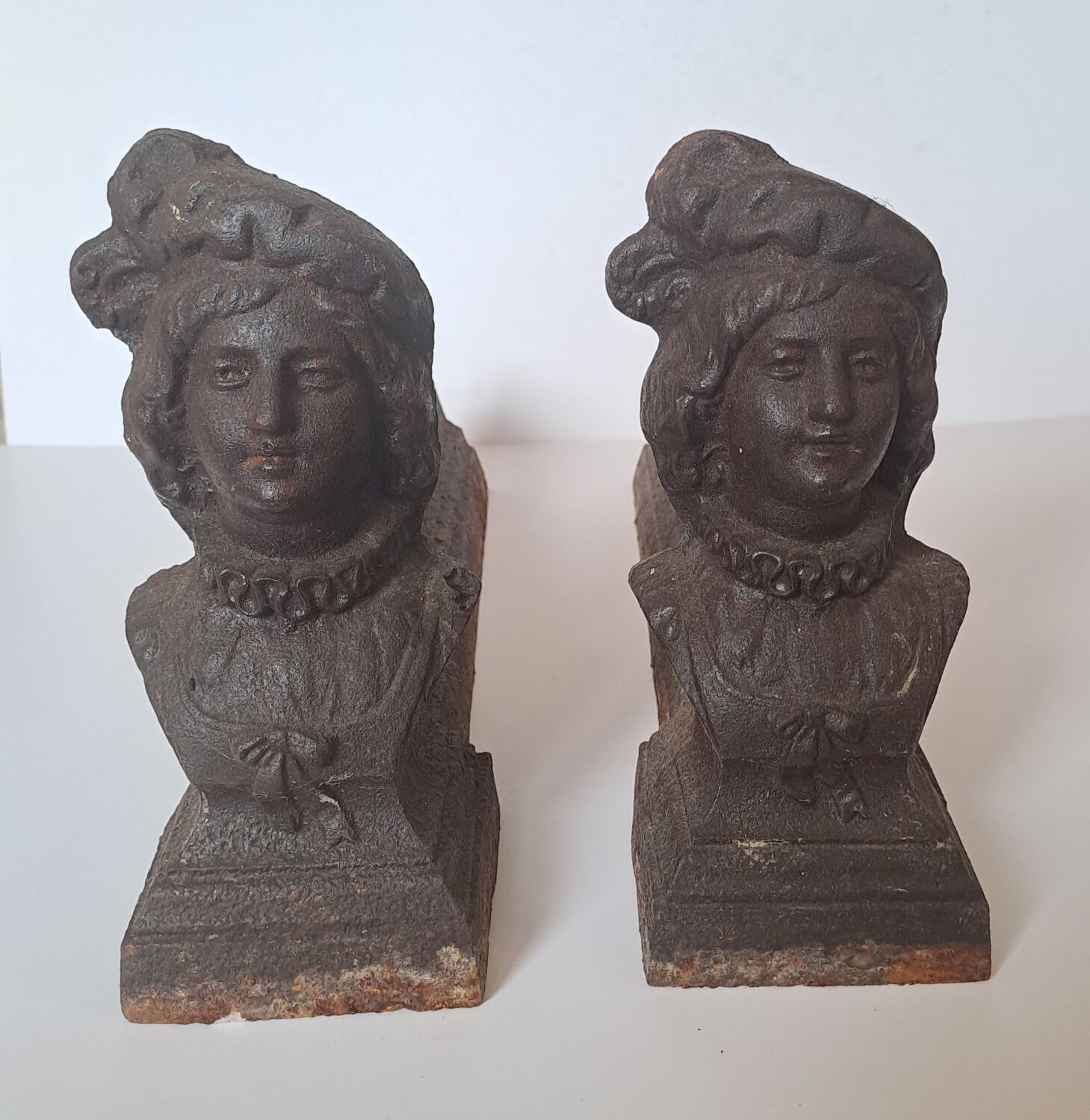 Pair of cast iron fire dogs