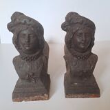 Pair of cast iron fire dogs