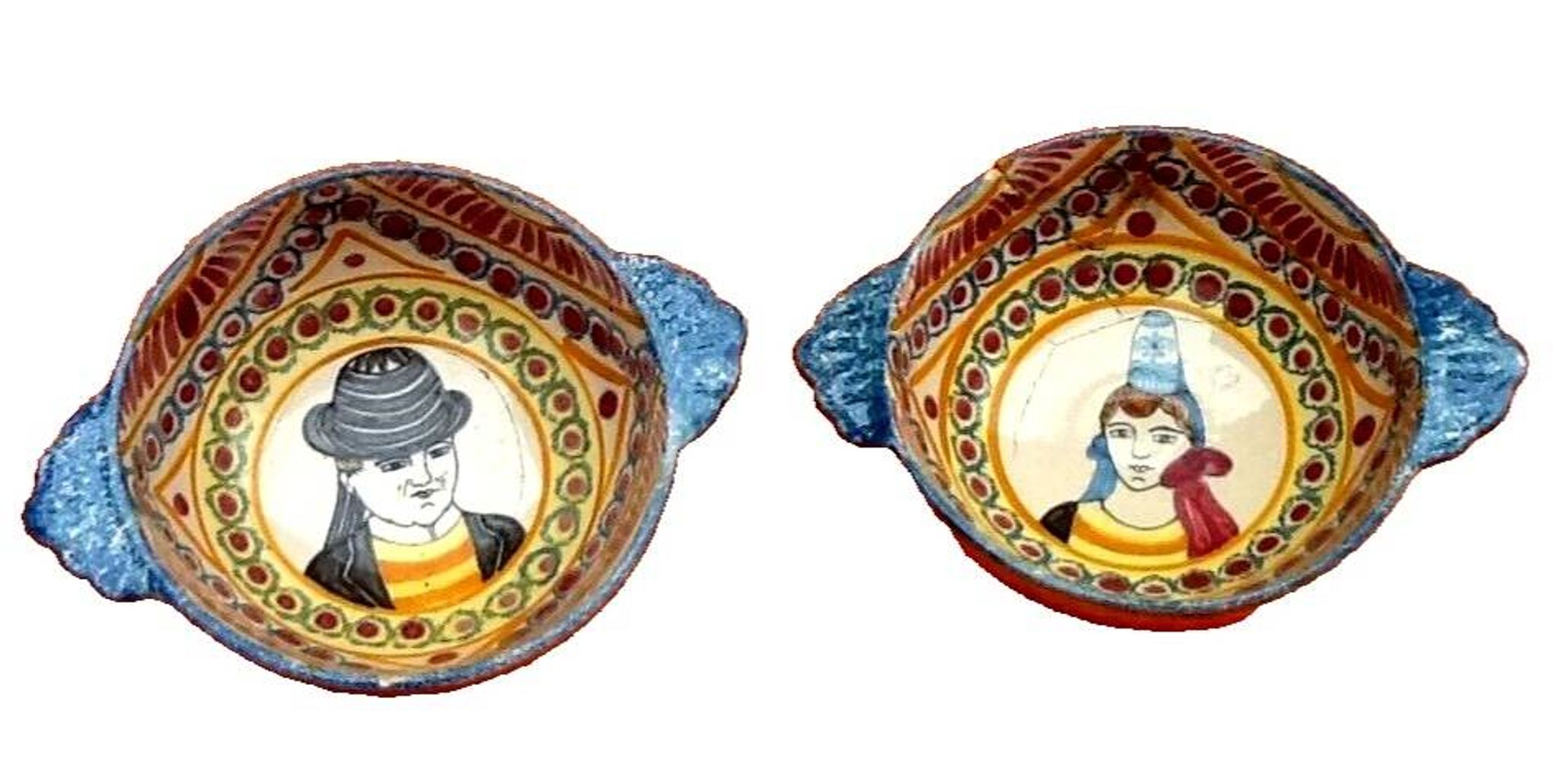 2 old ear bowls Faience from Quimper Henriot Quimper