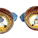 2 old ear bowls Faience from Quimper Henriot Quimper