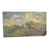 Oil on canvas on old frame