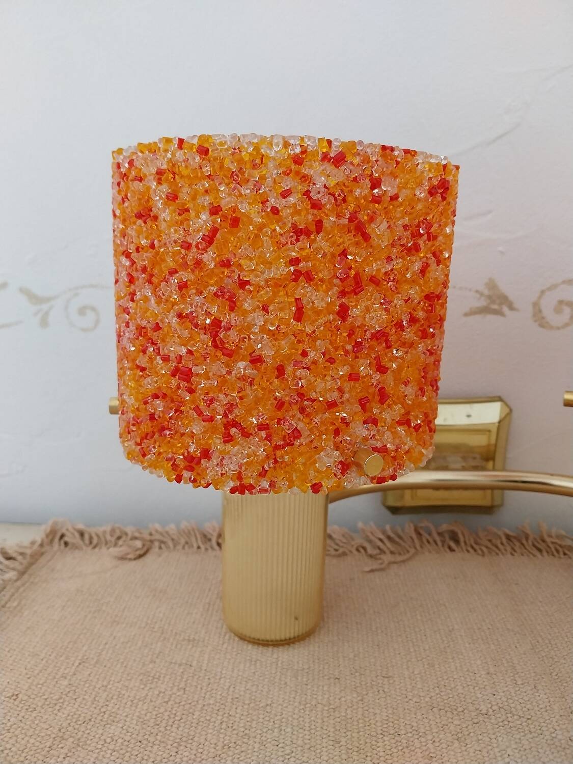 Orange perspex wall light