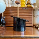 Black earthenware vase