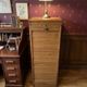 Art Deco curtain cabinet from the 1930s in oak with interior drawers, 120cm H.