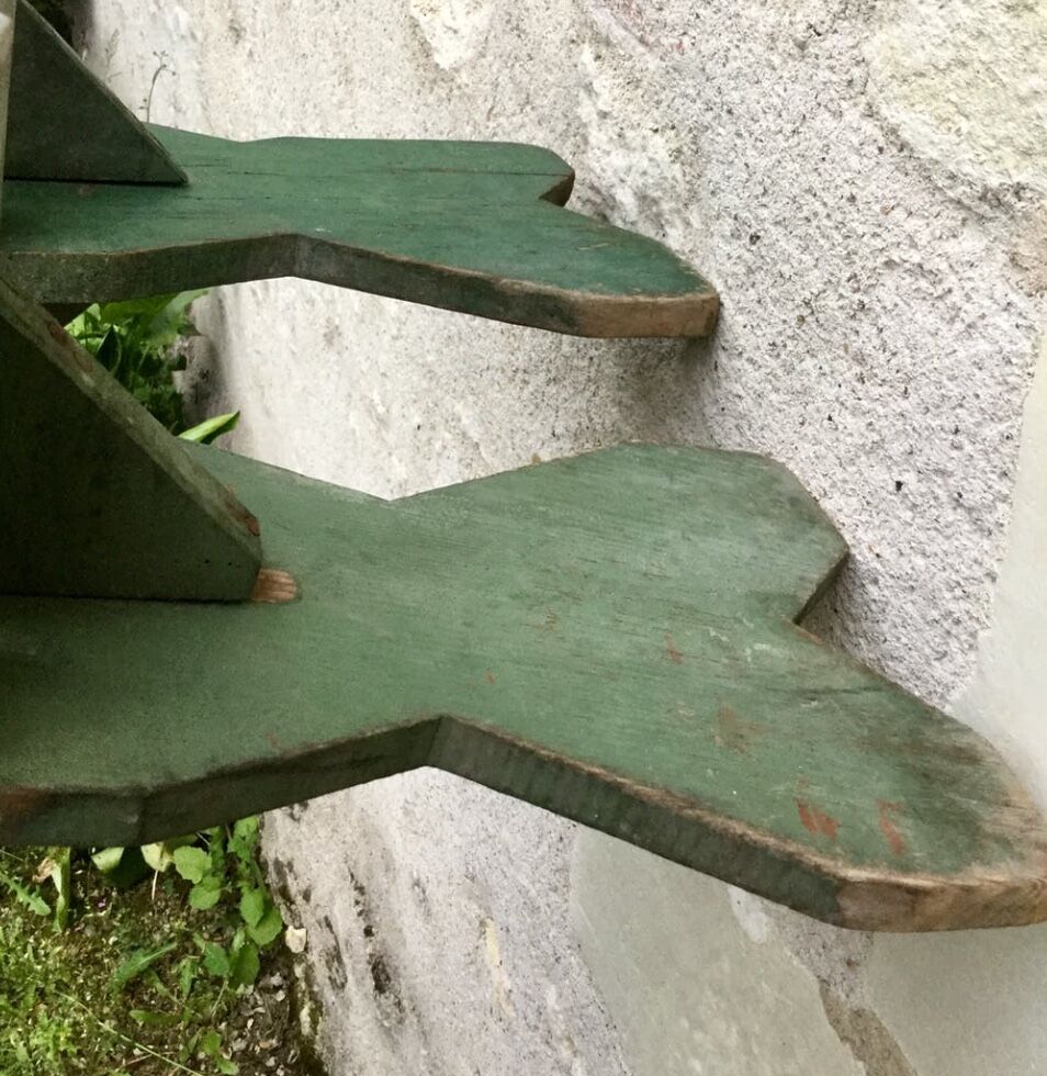 A pair of vintage childrens bench