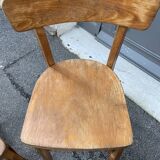 6 chairs bistro coffee wood curved vintage