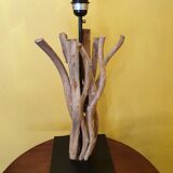 Lampe de salon en bois flotté