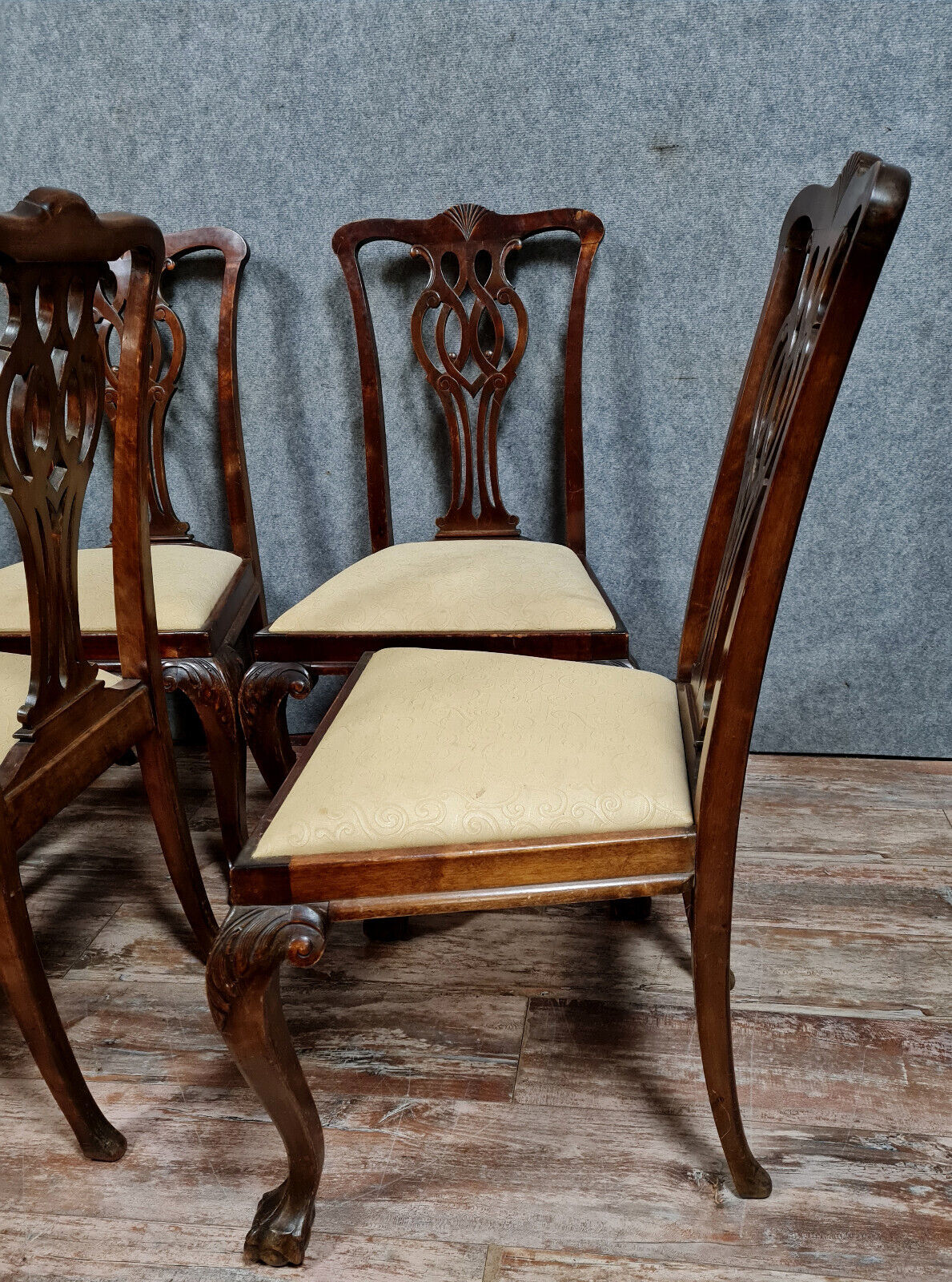 Series of 6 Chippendale mahogany chairs circa 1900