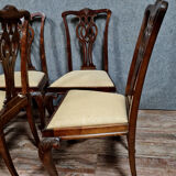 Série de 6 chaises Chippendale en acajou vers 1900
