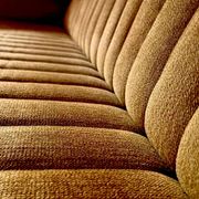 Mid-Century Three Seats Velvet Yellow Sofa, in the style of Gio Ponti